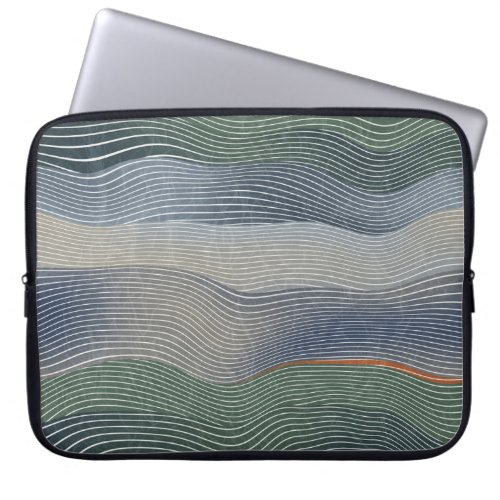 Natural Landscape Hill Stripe Pattern Laptop Sleeve