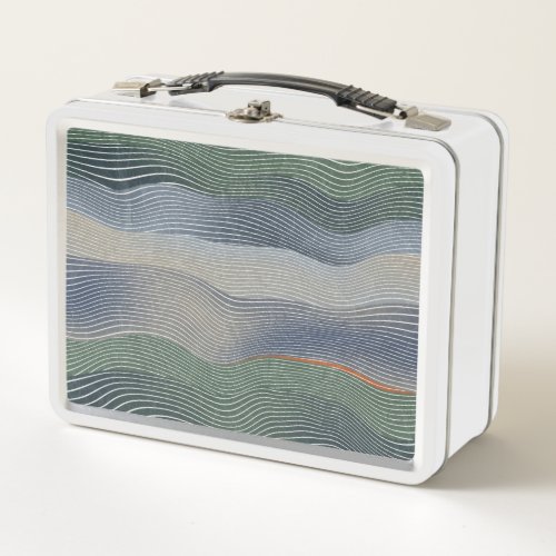 Natural Landscape Hill Stripe Pattern Metal Lunch Box