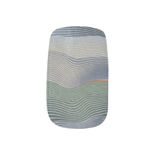 Natural Landscape Hill Stripe Pattern Minx Nail Art