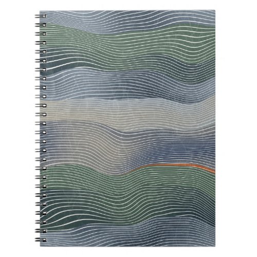 Natural Landscape Hill Stripe Pattern Notebook
