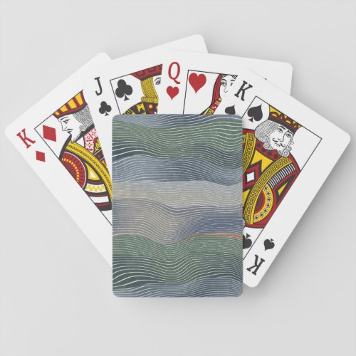 Natural Landscape Hill Stripe Pattern Playing Cards