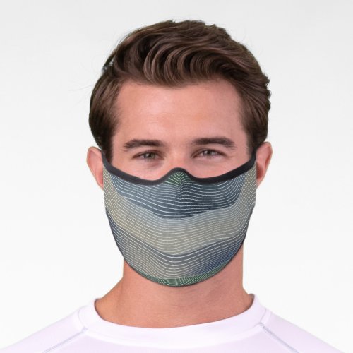 Natural Landscape Hill Stripe Pattern Premium Face Mask