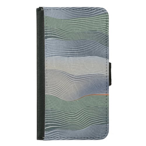 Natural Landscape Hill Stripe Pattern Samsung Galaxy S5 Wallet Case
