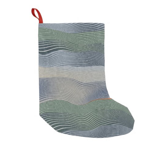 Natural Landscape Hill Stripe Pattern Small Christmas Stocking