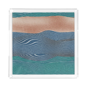 Natural landscape hills: seamless pattern. acrylic tray