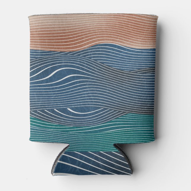 Natural landscape hills: seamless pattern. can cooler (Front)