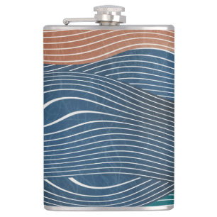 Natural landscape hills: seamless pattern. flask
