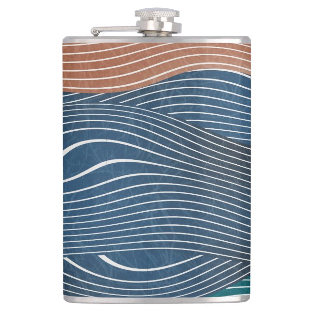 Natural landscape hills: seamless pattern. flask (Front)