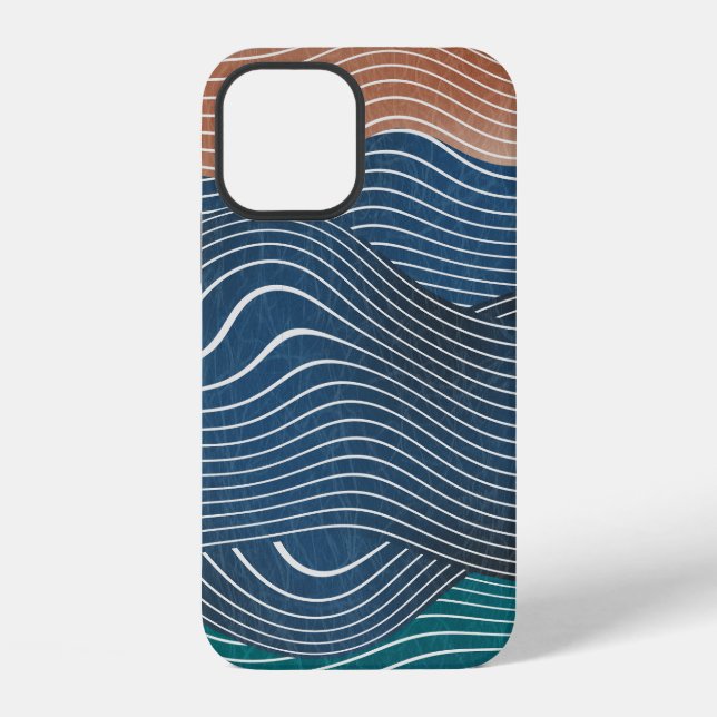 Natural landscape hills: seamless pattern. iphone case (Back)