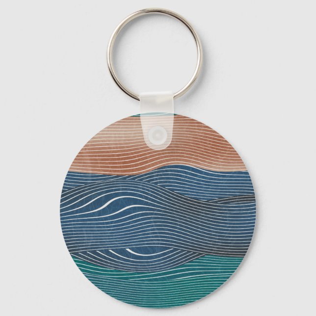 Natural landscape hills: seamless pattern. keychain (Front)