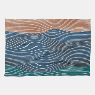 Natural landscape hills: seamless pattern. kitchen towel