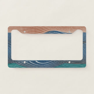 Natural landscape hills: seamless pattern. license plate frame