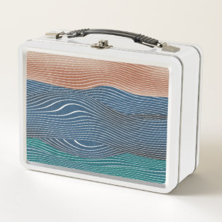 Natural landscape hills: seamless pattern. metal lunch box