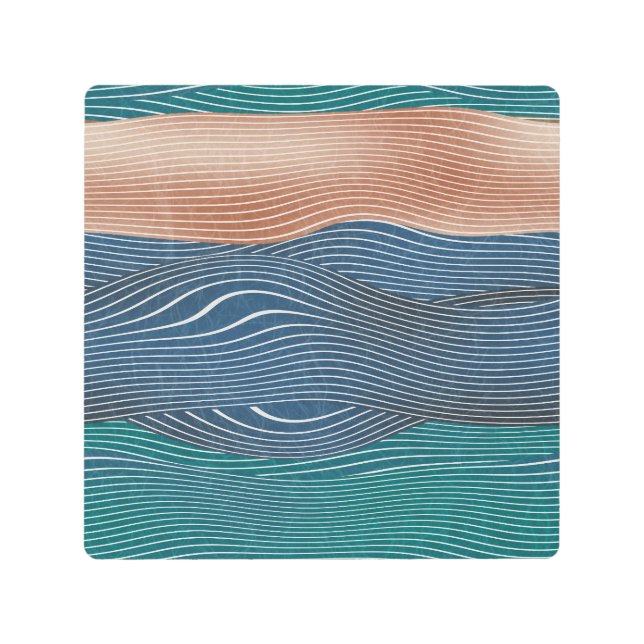 Natural landscape hills: seamless pattern. metal print (Front)