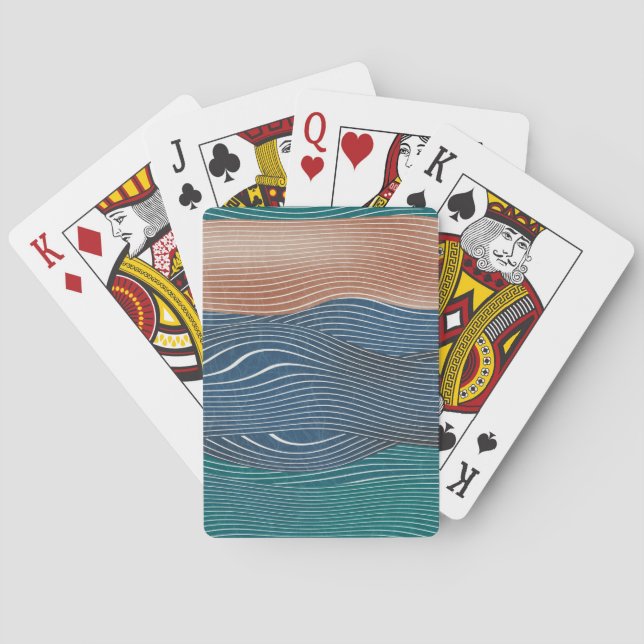 Natural landscape hills: seamless pattern. poker cards (Back)