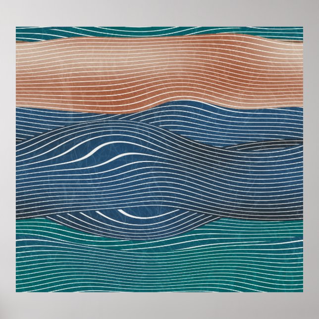 Natural landscape hills: seamless pattern. poster (Front)