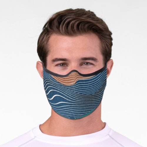 Natural landscape hills seamless pattern premium face mask