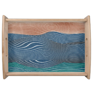 Natural landscape hills: seamless pattern. serving tray