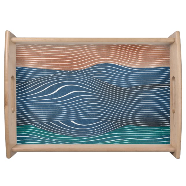 Natural landscape hills: seamless pattern. serving tray (Front)