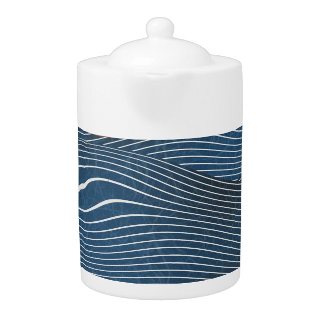 Natural landscape hills: seamless pattern. teapot (Front)