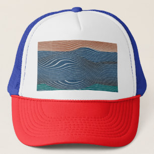 Natural landscape hills: seamless pattern. trucker hat