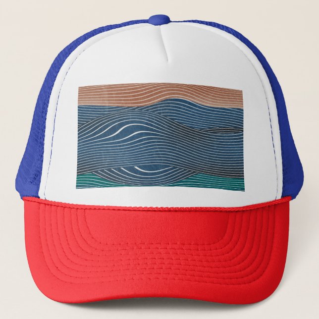 Natural landscape hills: seamless pattern. trucker hat (Front)