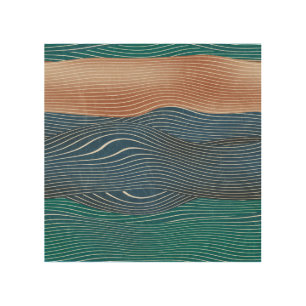 Natural landscape hills: seamless pattern. wood wall art