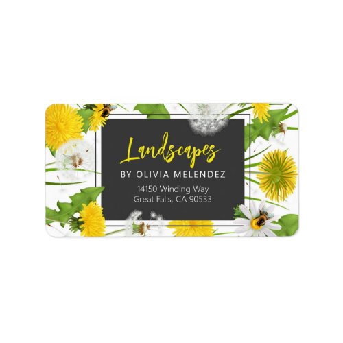 Natural Lawn Care Service Dandelion  Bees Return Label