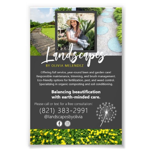 Natural Lawn Care Service Dandelion Promo Flyer Photo Print