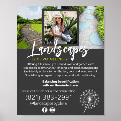 Natural Lawn Care Service Dandelion Promo Flyer Poster