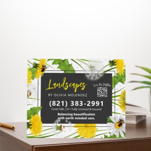  Natural Lawn Care Service Promo Dandelion  Bees Foam Board