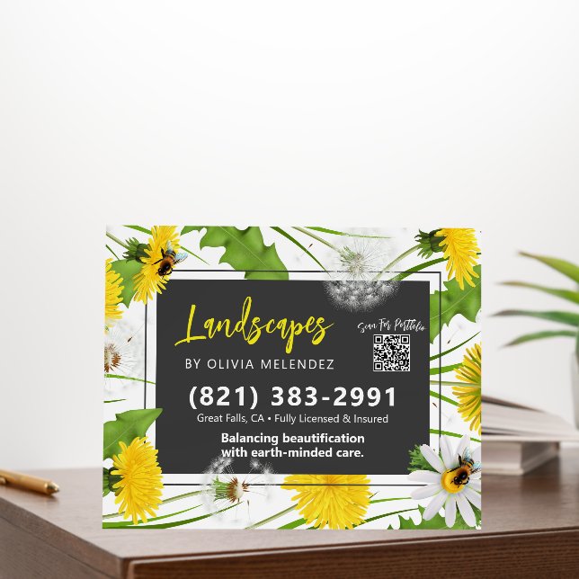  Natural Lawn Care Service Promo Dandelion & Bees Foam Board (In Situ (Office))