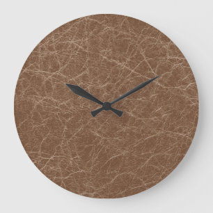 Natural Leather Texture: Seamless Brown Detail Large Clock