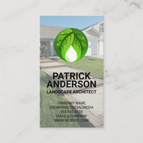 Natural Leaves Logo  Residential  Business Card