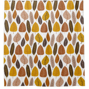 Natural Leaves: Neutral Seamless Pattern. Shower Curtain
