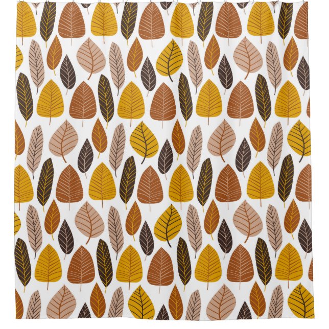 Natural Leaves: Neutral Seamless Pattern. Shower Curtain (Front)