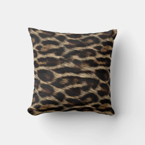 Natural Leopard Texture Print Pillow