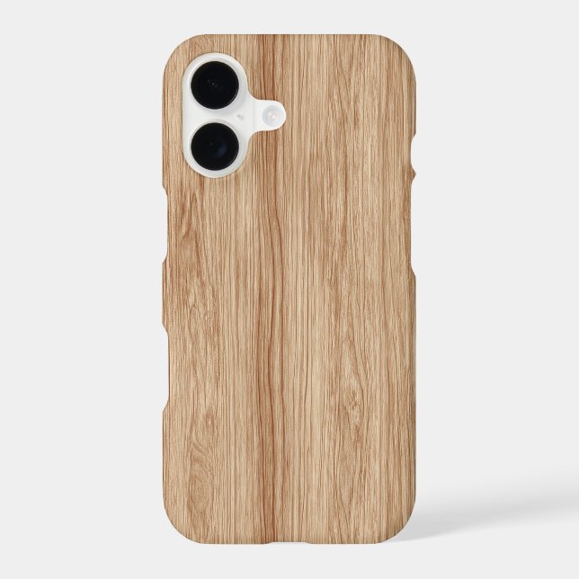 Natural Light Oak Wood Grain Texture iPhone Case (Back)