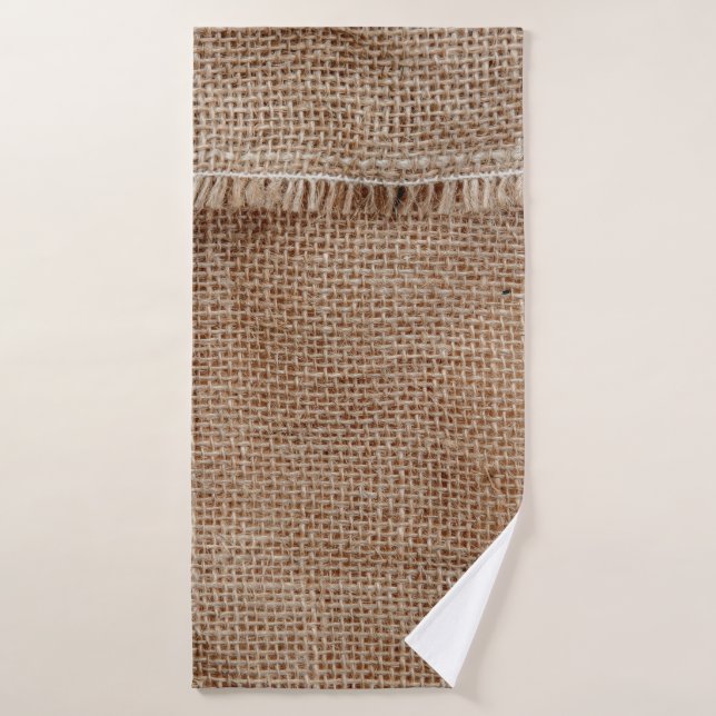 Natural line texture backgroundcoffee, sack, abstr bath towel (Bath Towel)