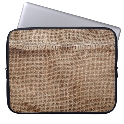 Natural line texture backgroundcoffee sack abstr laptop sleeve