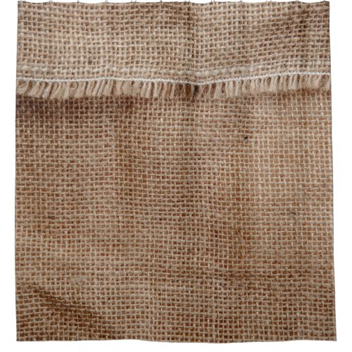 Natural line texture backgroundcoffee sack abstr shower curtain