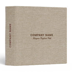 Natural Linen Burlap Fabric Look  3 Ring Binder