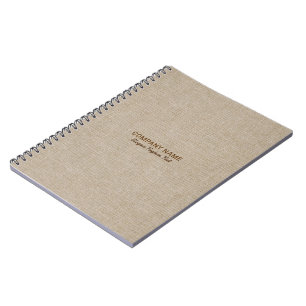 Natural Linen Burlap Fabric Look Notebook