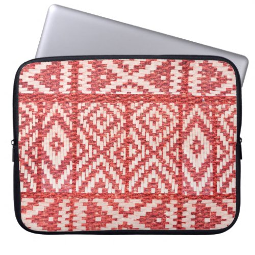 Natural Linen Ethnic Ornament Textile Laptop Sleeve