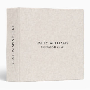 Natural Linen Texture 3 Ring Binder