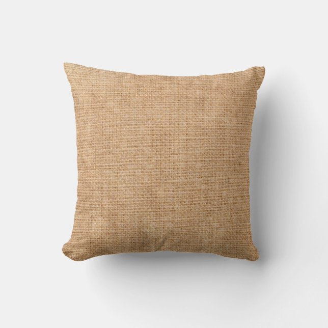 Natural linen texture as backgroundbagging, beige, throw pillow (Front)