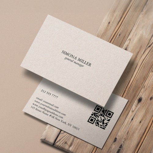 Natural Linen Texture Business Card
