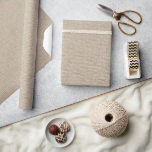 Natural Linen Texture Fabric Wrapping Paper
