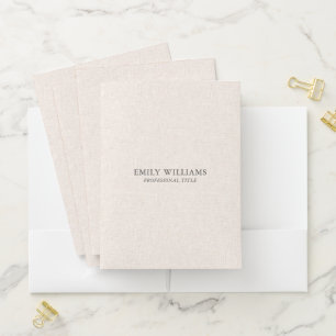 Natural Linen Texture Pocket Folder
