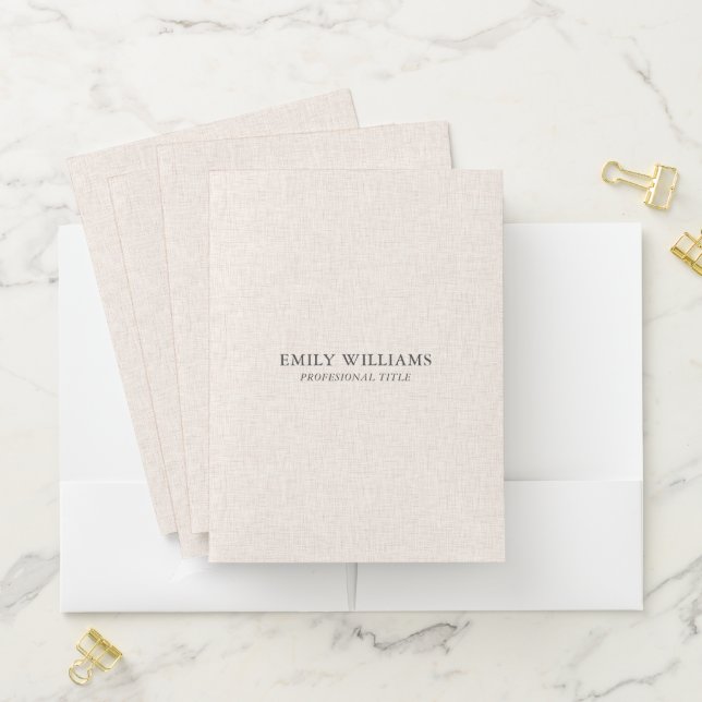 Natural Linen Texture Pocket Folder (In Situ)